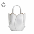 Tulip Mini Metallic Silver Top Handle Bag