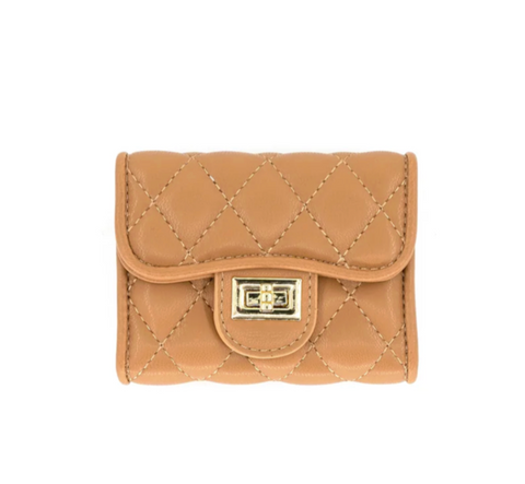 Sand Quilted Mini Card Holder