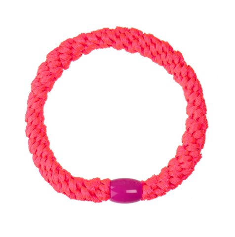 Neon Pink Glitter Hair Tie