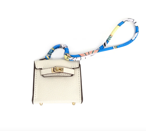 Off White Mini Birkin/Kelly Bag Charm