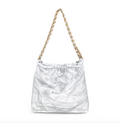 Silver Pouch Crossbody Bag