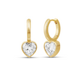 Diamond Heart Sparkle Bezel Huggies