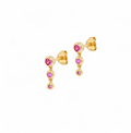Candy Pink Dangle Dots Studs