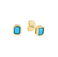 Sparkle Turquesa Baguette Studs