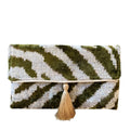 Olive & Vanilla Zebra Clutch