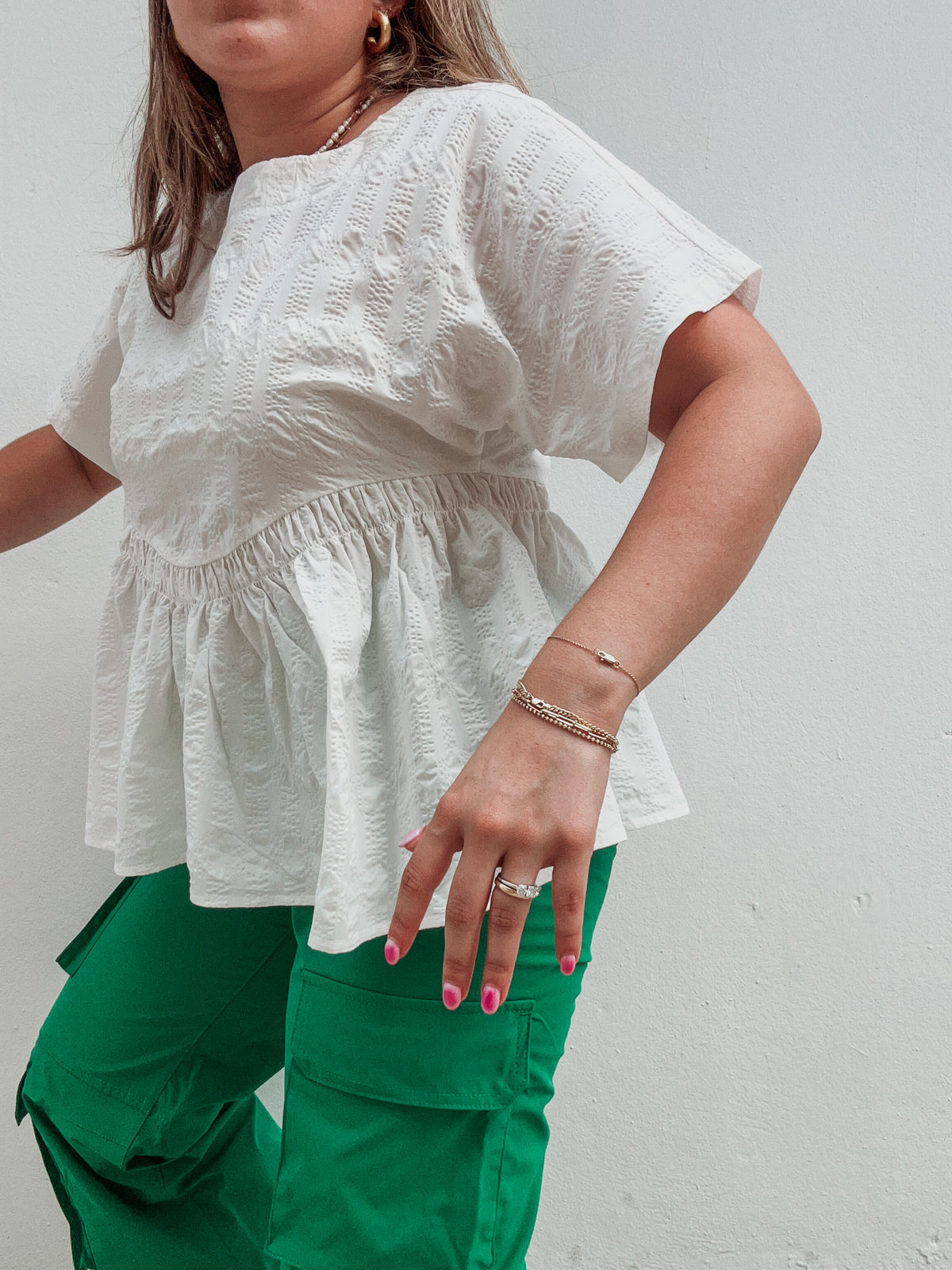 Blanc Textured Blouse