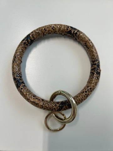 Brown Snakeprint Keychain