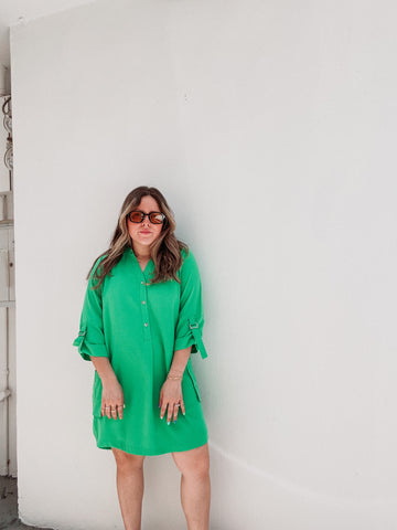 Green Apple Buttons Dress