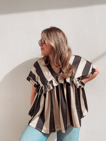 Tan Lines and Sand Striped Blouse