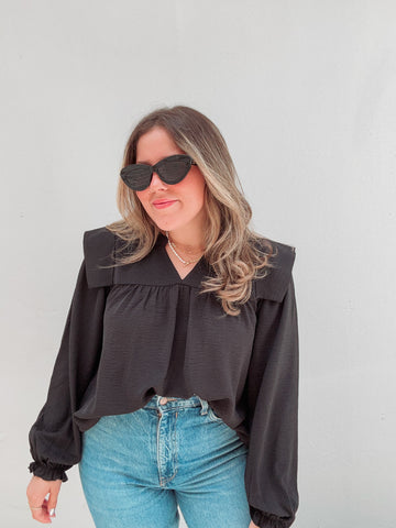 Black Basic Everyday Blouse