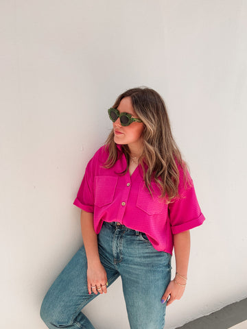 Pitaya Magenta Textured Blouse