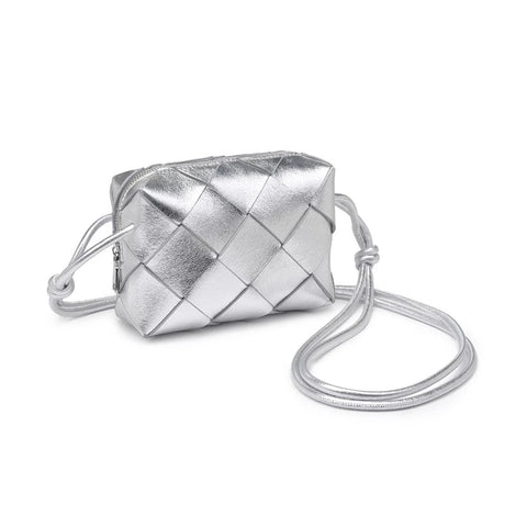 Silver Woven Crossbody