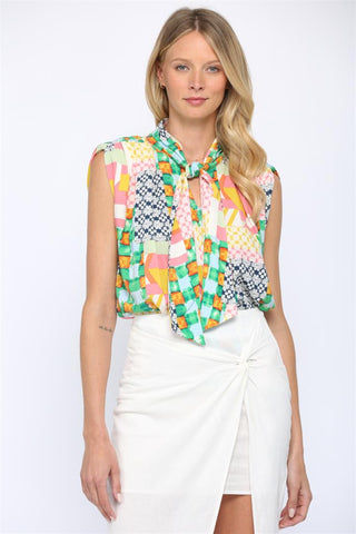 Summer Patches Shoulder Blouse
