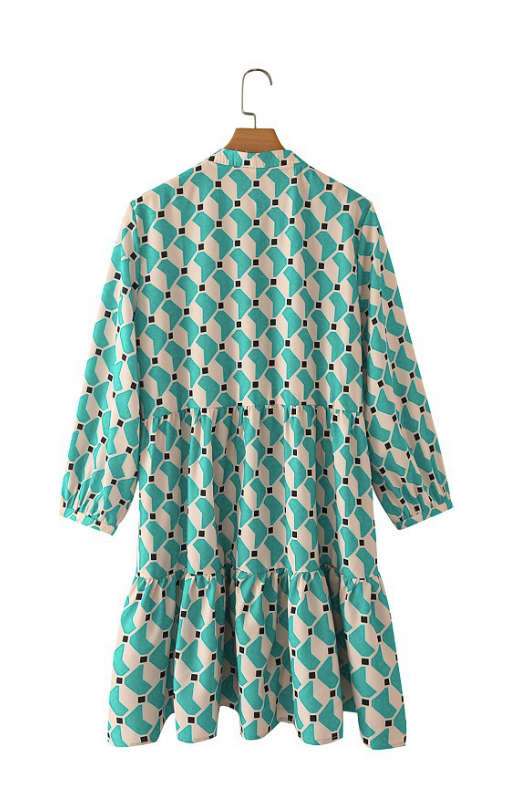 Turquesa & White Printed Dress