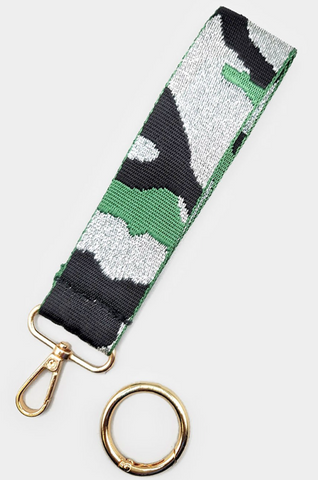 Green Silver Camo Keychain