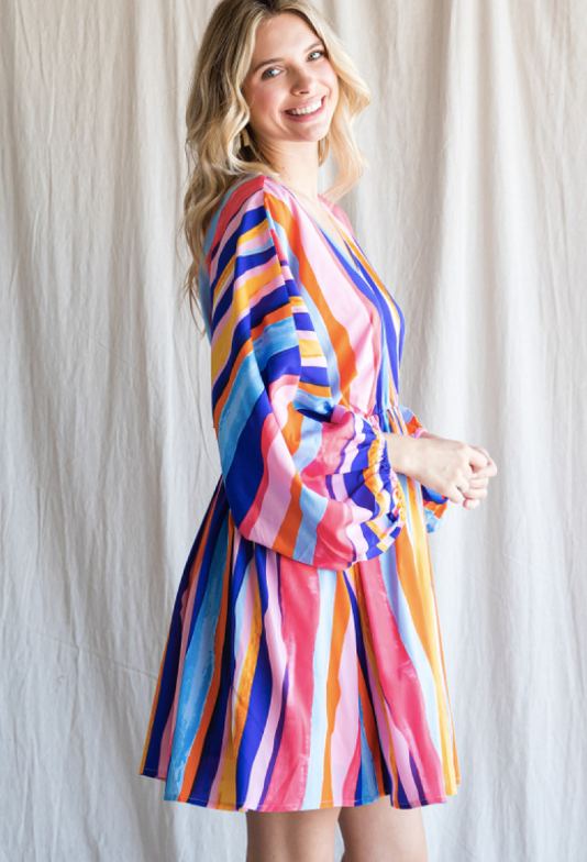 Rainbow Striped Dress