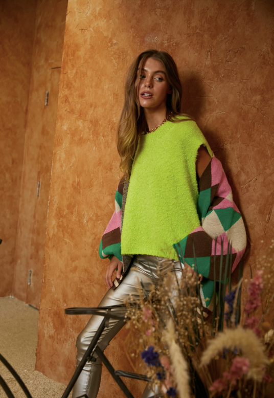 Neon Lime Sweater Top Shop Oli Oli