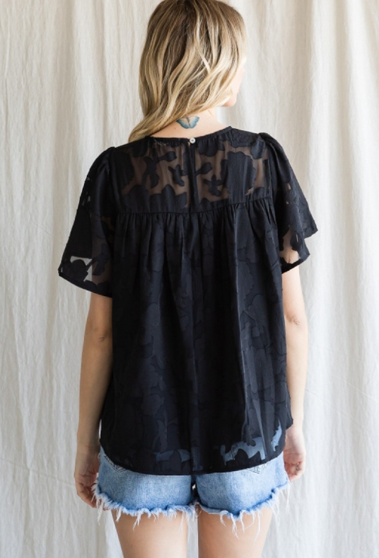 Black Floral Blouse
