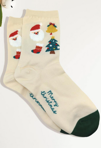 Merry Christmas Icon Socks