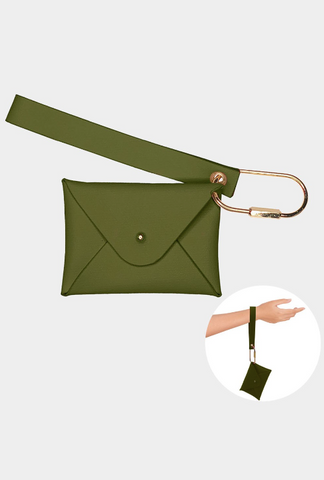 Oliva Green Wristlet Wallet