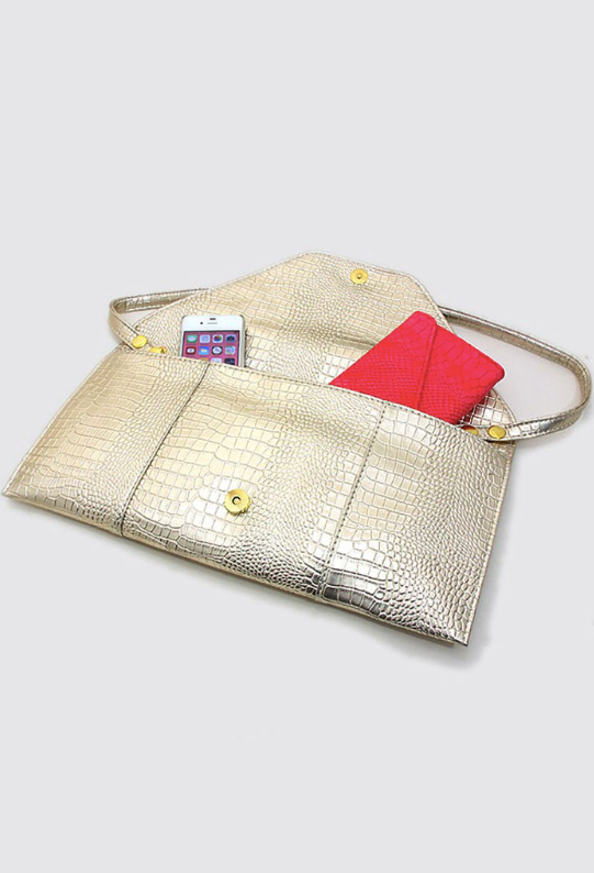 Turquesa Snake Print Clutch