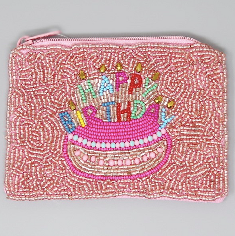 Happy Birthday Pink Coin Purses