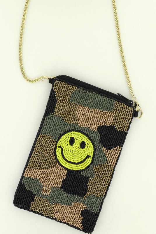 Smiley Camo Crossbody