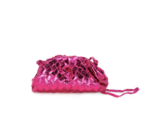 Hot Pink Metallic Crossbody/Clutch