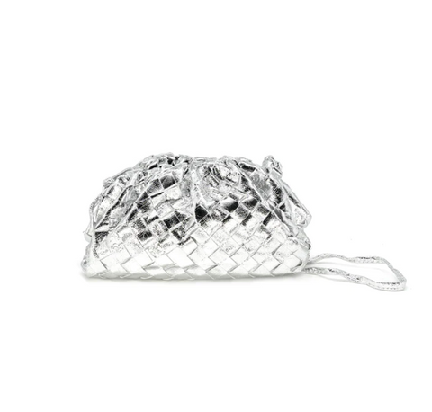 Silver Metallic Crossbody/Clutch