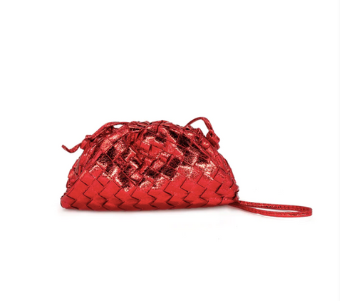 PRE ORDER: Red Metallic Crossbody/Clutch