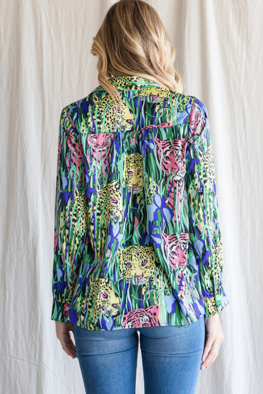 Tropical Tiger Printed Blouse