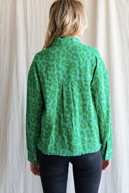 Esmeralda Green Leopard Jacket