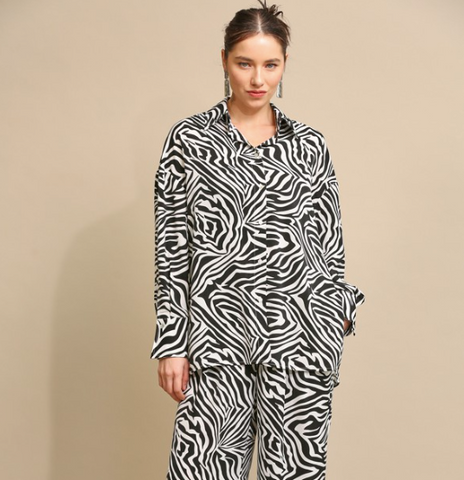 Black Zebra Blouse