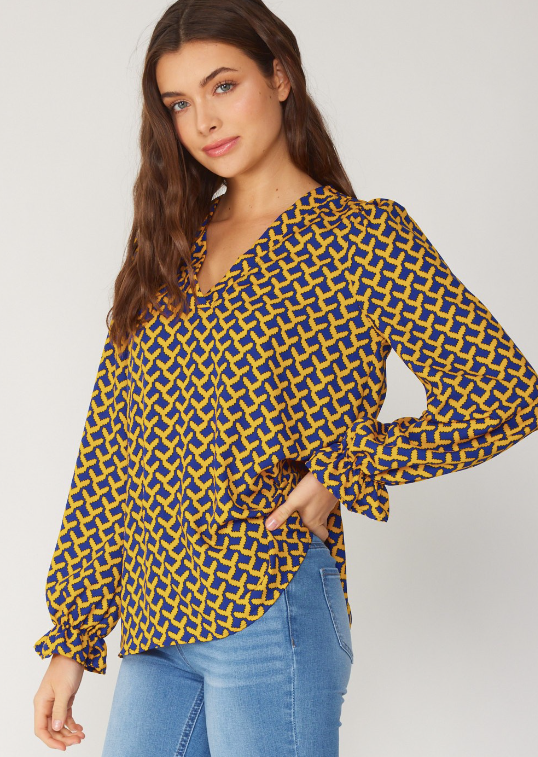 Yellow Printed Blouse