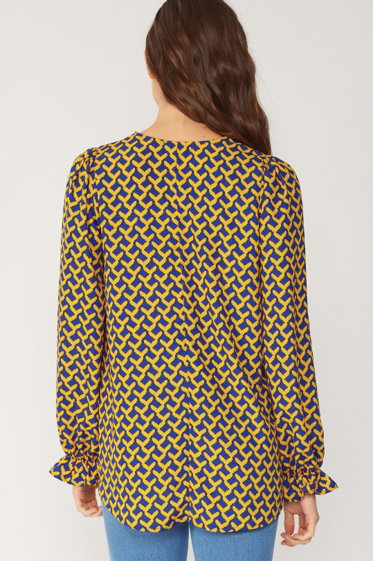 Yellow Printed Blouse