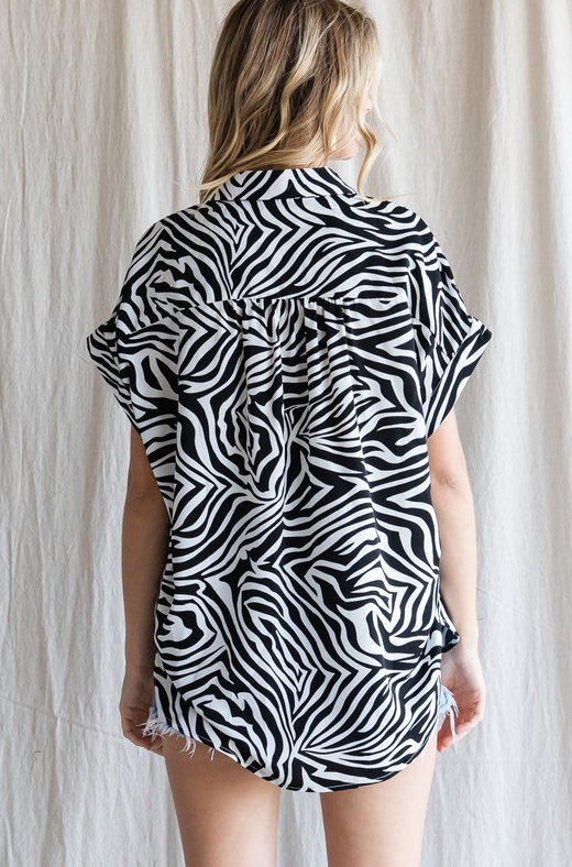 Zebra Printed Blouse