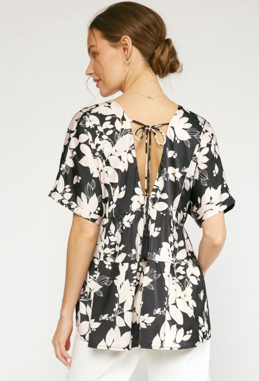 Black Floral Top