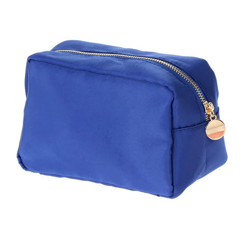 Royal Blue Nylon Cosmetic Bag