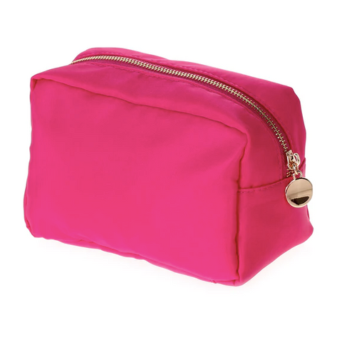 Rasberry Pink  Nylon Cosmetic Bag