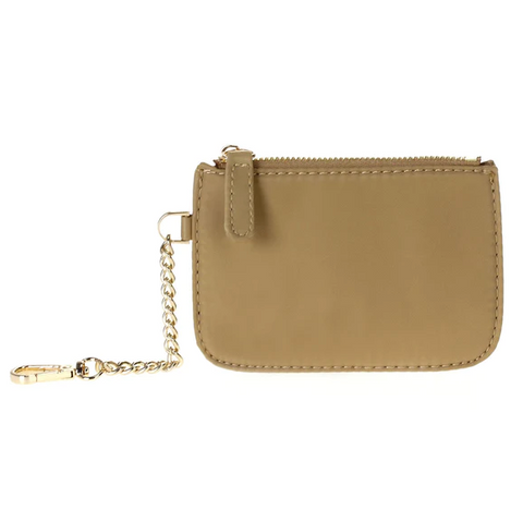 Taupe Nylon Keychain Wallet