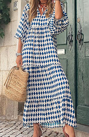 Pink & Blue Printed Dress