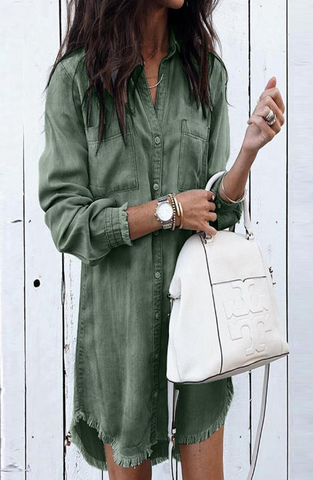 Olive Denim Dress