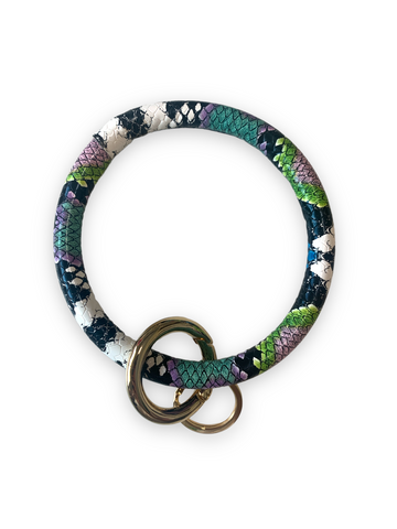 Lila Rainbow Snakeprint Keychain