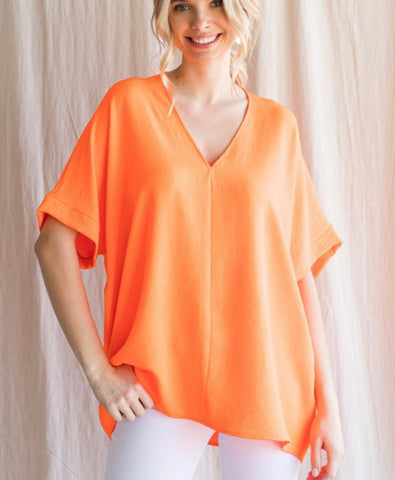 Neon Orange Blouse