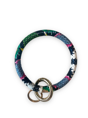 Rainbow Snakeprint Keychain